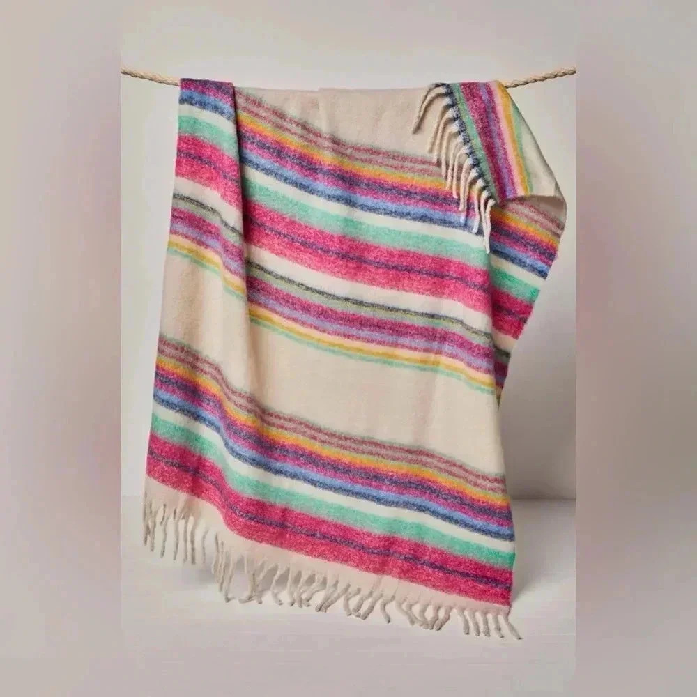 Free People Skye Stripe-blanket Ivory